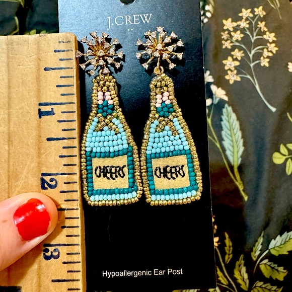 J Crew Champagne Earrings - Picture 2 of 3